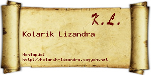 Kolarik Lizandra névjegykártya